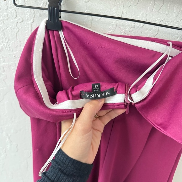Marina Pink Purple Off Shoulder Fit Flare Midi Dress XS - Picture 5 of 8